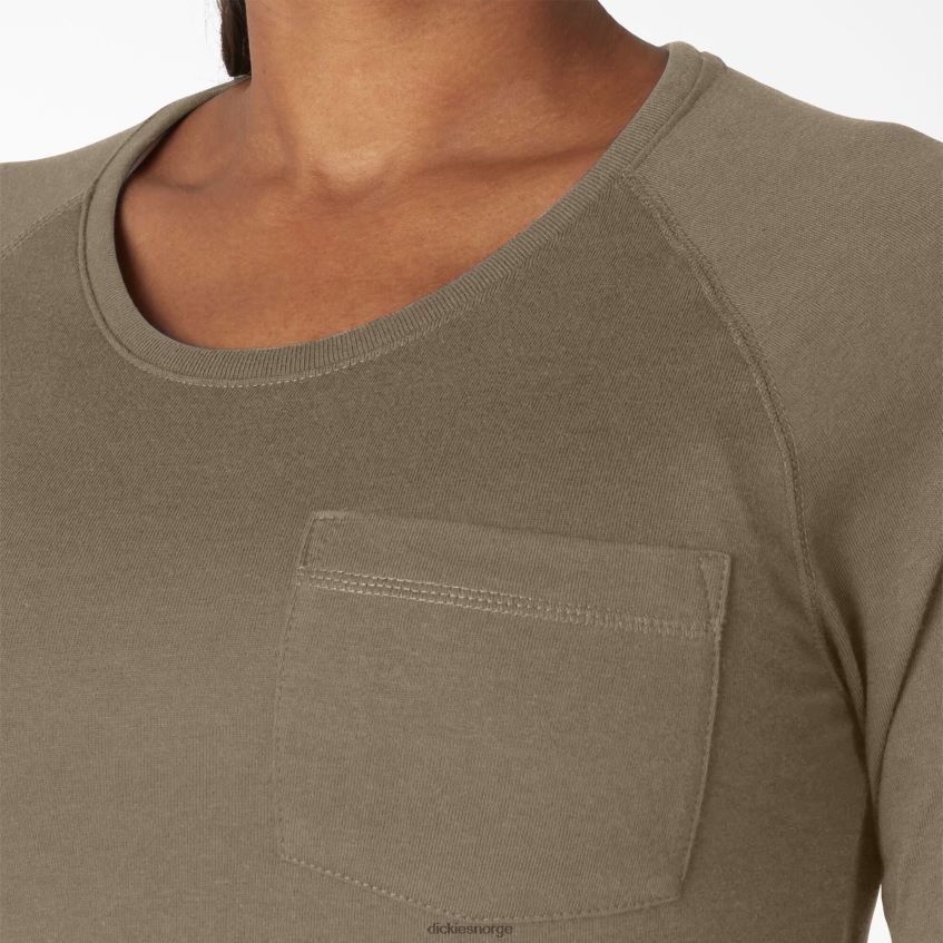 Dickies kvinner avkjølende langermet t-skjorte 4NB6FR1637 klær militærgrønn lyng (mld)