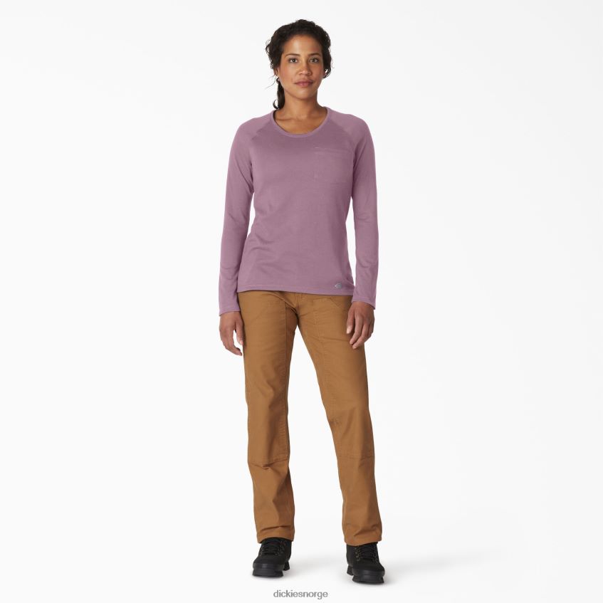 Dickies kvinner avkjølende langermet t-skjorte 4NB6FR1638 klær lilla skyggelyng (vsh)
