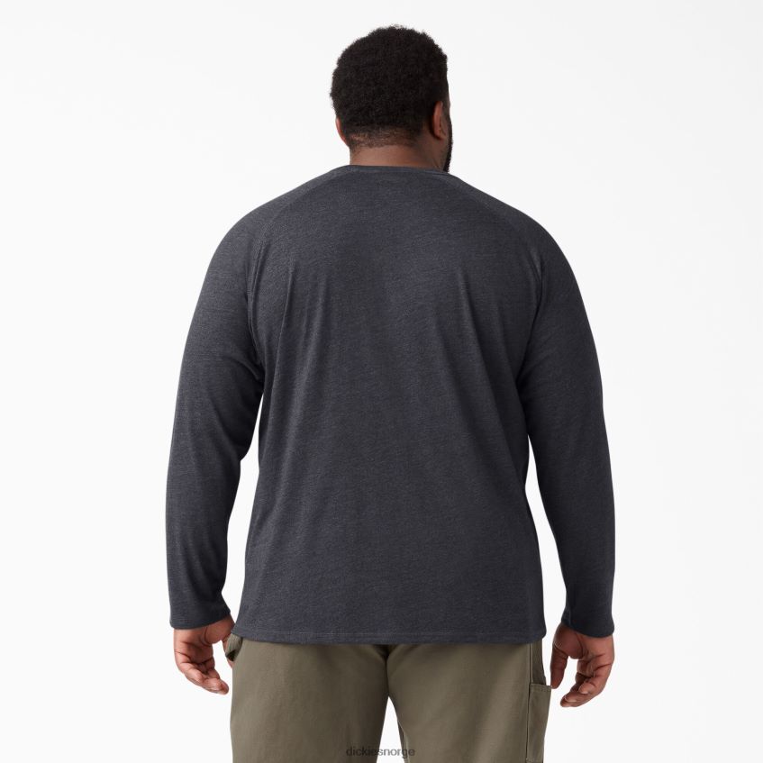 Dickies menn avkjølende langermet t-skjorte 4NB6FR621 klær lyngsvart (kbh)
