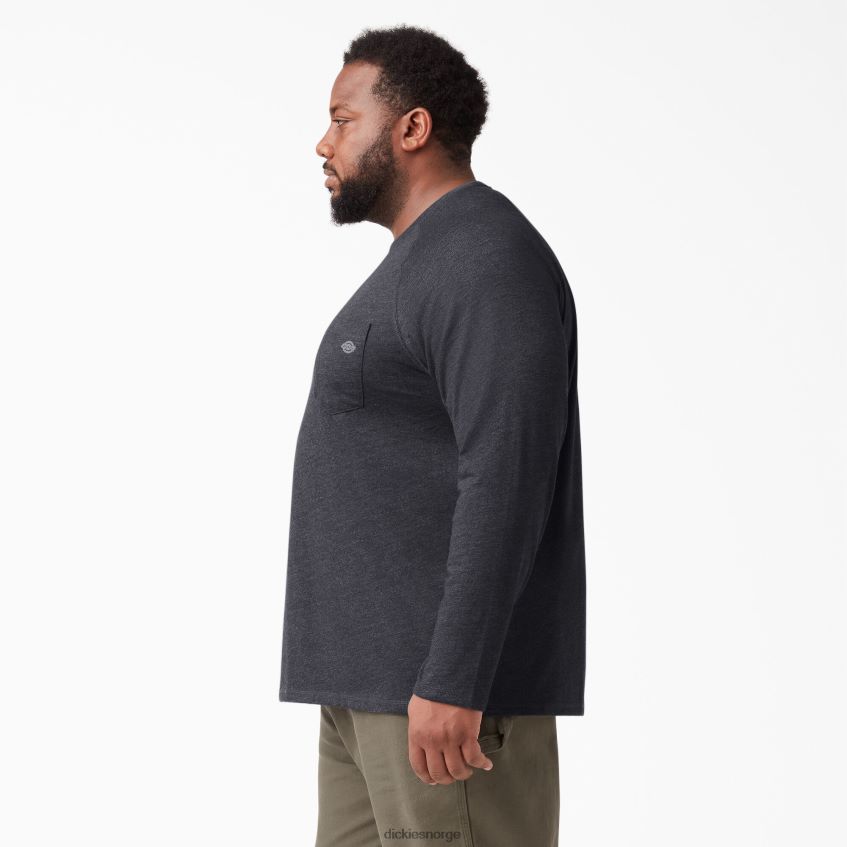 Dickies menn avkjølende langermet t-skjorte 4NB6FR621 klær lyngsvart (kbh)