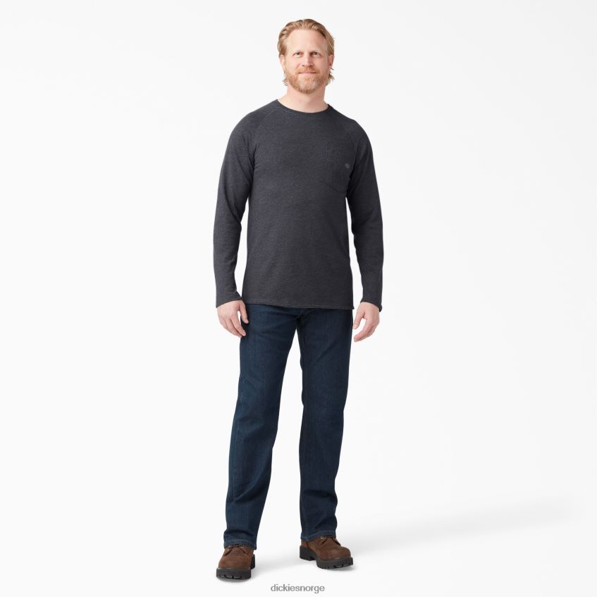 Dickies menn avkjølende langermet t-skjorte 4NB6FR621 klær lyngsvart (kbh)