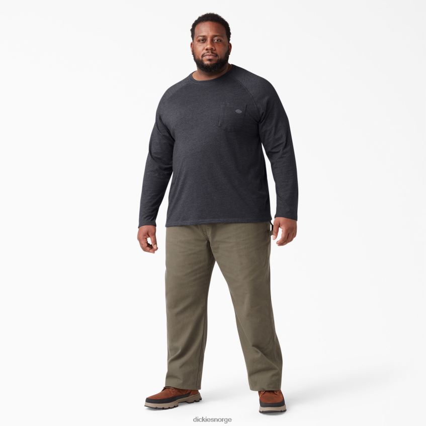 Dickies menn avkjølende langermet t-skjorte 4NB6FR621 klær lyngsvart (kbh)