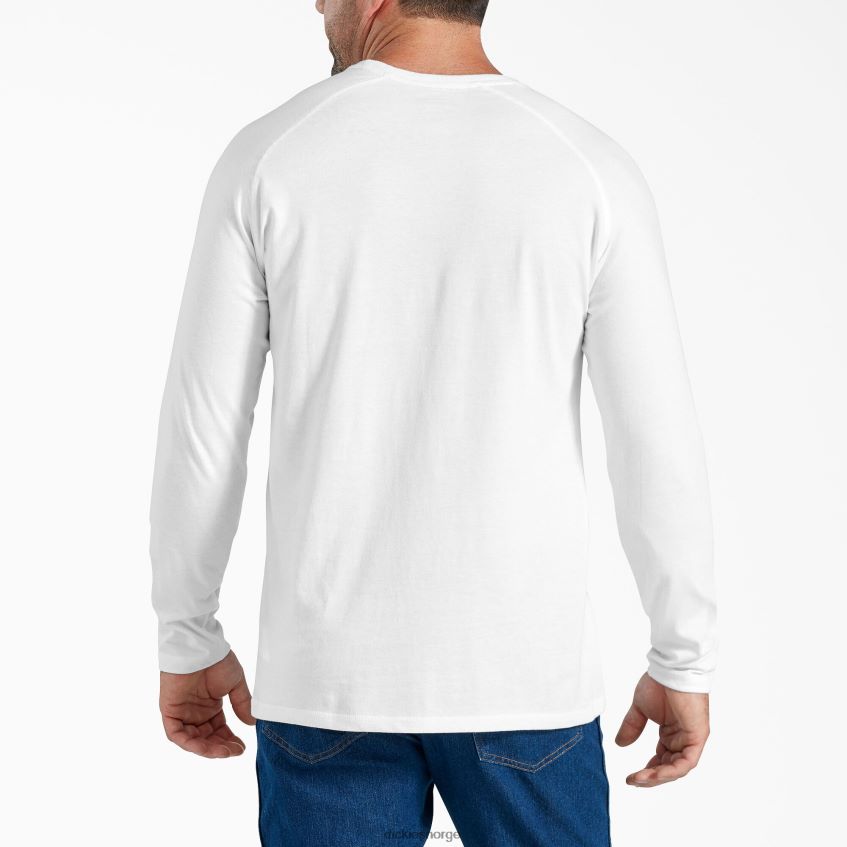 Dickies menn avkjølende langermet t-skjorte 4NB6FR622 klær hvit (wh)