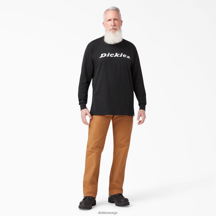 Dickies menn langermet grafisk t-skjorte med normal passform 4NB6FR947 klær svart (abk)