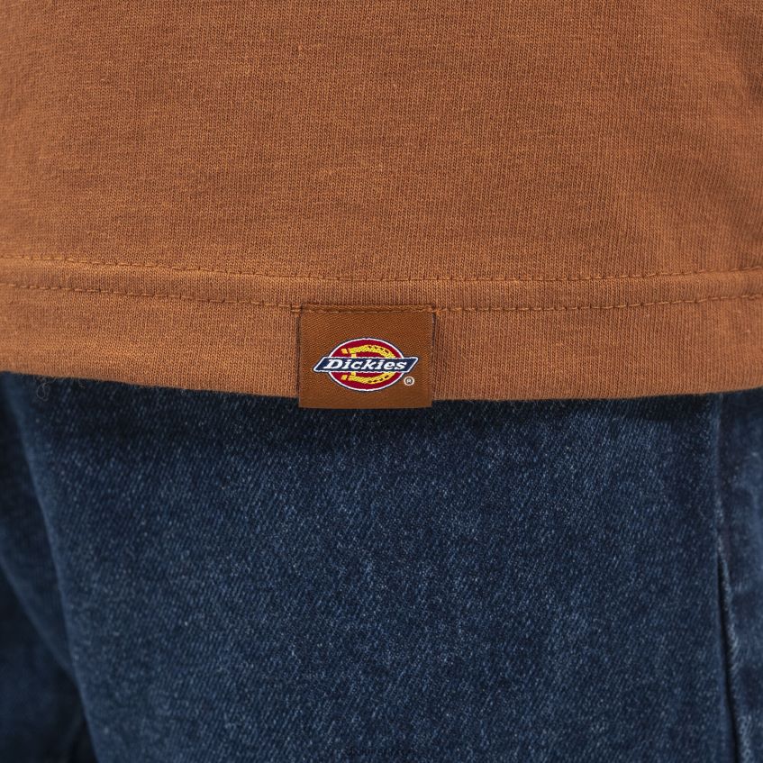 Dickies menn langermet henley t-skjorte 4NB6FR807 klær pepperkaker brun (dvs.)