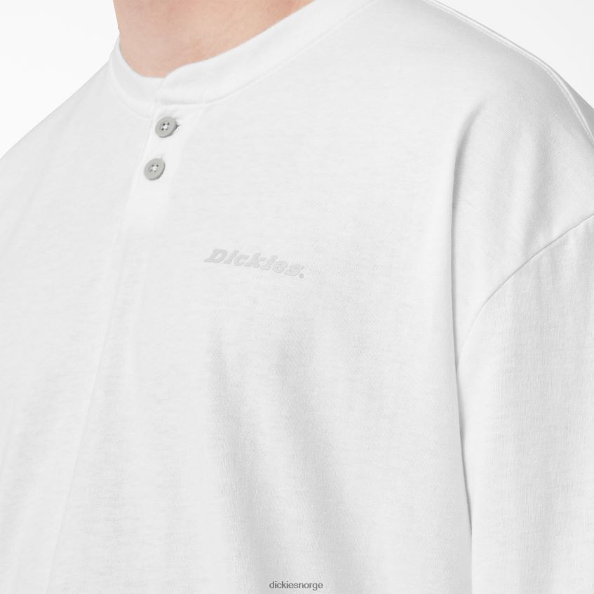 Dickies menn langermet henley t-skjorte 4NB6FR810 klær hvit (wh)