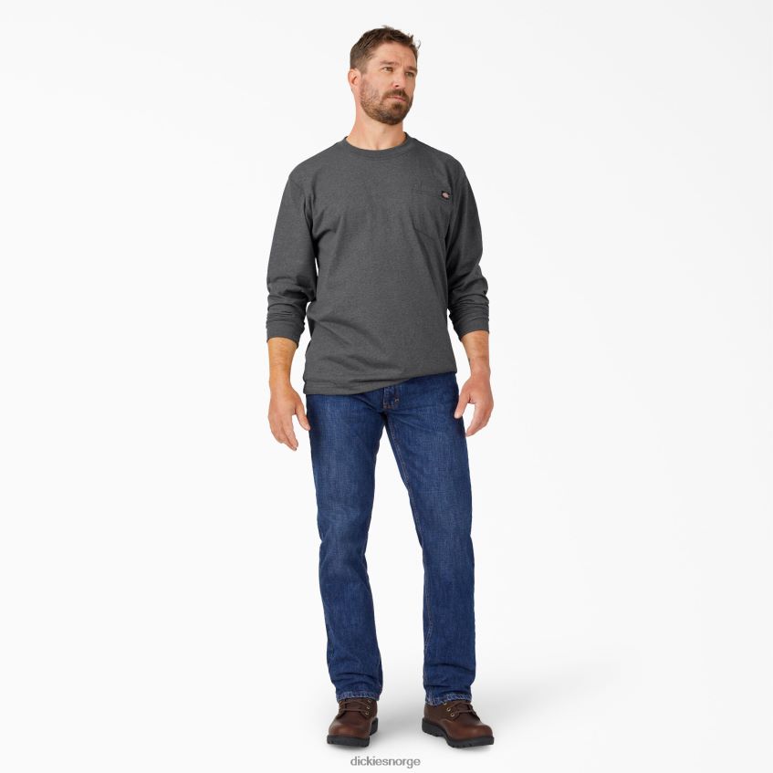 Dickies menn langermet t-skjorte med lyng og tung vekt 4NB6FR717 klær koksgrå lyng (cgh)