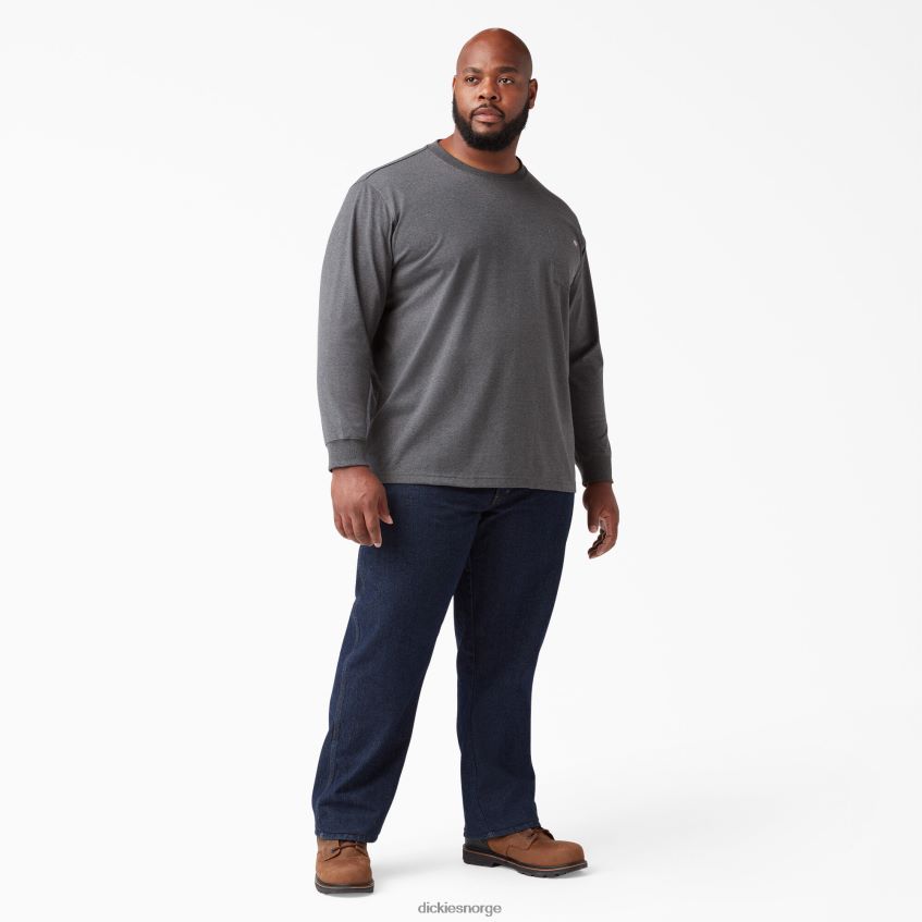 Dickies menn langermet t-skjorte med lyng og tung vekt 4NB6FR717 klær koksgrå lyng (cgh)