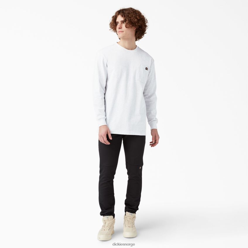 Dickies menn langermet tungvekts t-skjorte 4NB6FR600 klær askegrå (ag)