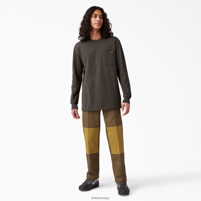 Dickies menn langermet tungvekts t-skjorte 4NB6FR603 klær sjokoladebrun (cb)