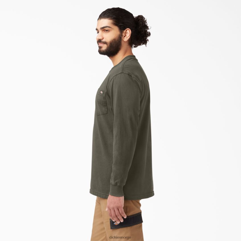 Dickies menn langermet tungvekts t-skjorte 4NB6FR611 klær mosegrønn (ms)