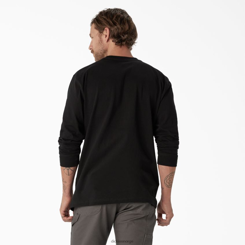 Dickies menn langermet tungvekts t-skjorte med logo 4NB6FR870 klær svart (kbk)