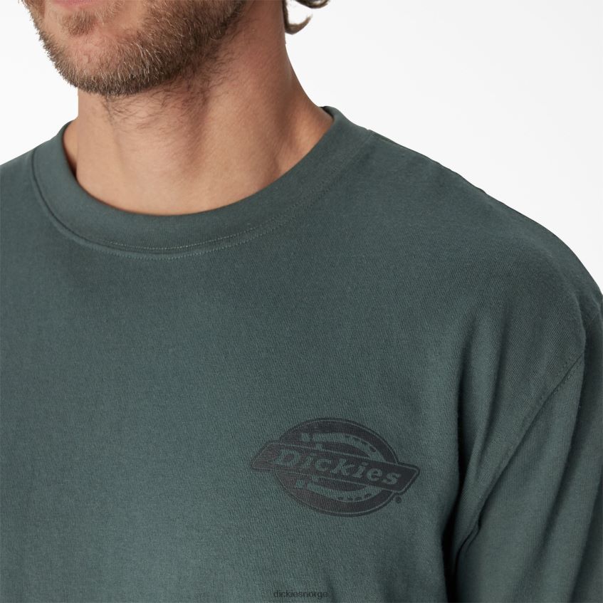 Dickies menn langermet tungvekts t-skjorte med logo 4NB6FR871 klær lincoln grønn (ln)