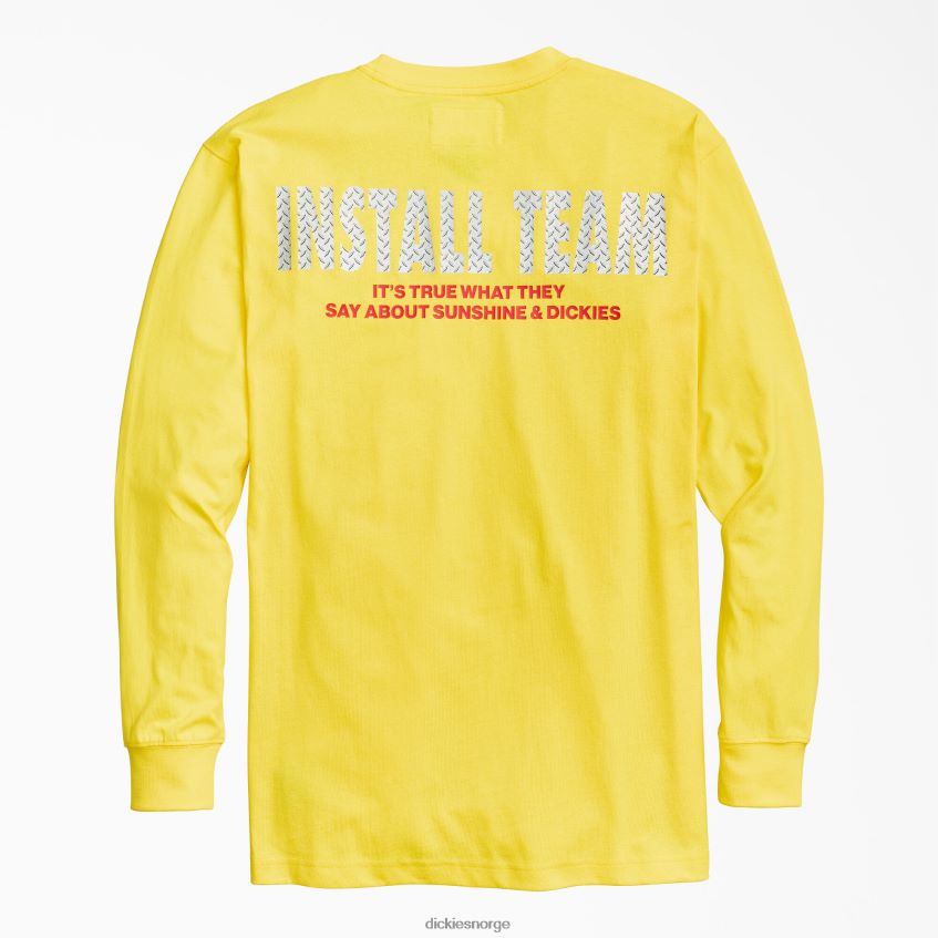 Dickies menn new york sunshine det er sant det de sier langermet t-skjorte 4NB6FR928 klær gul (dn1)