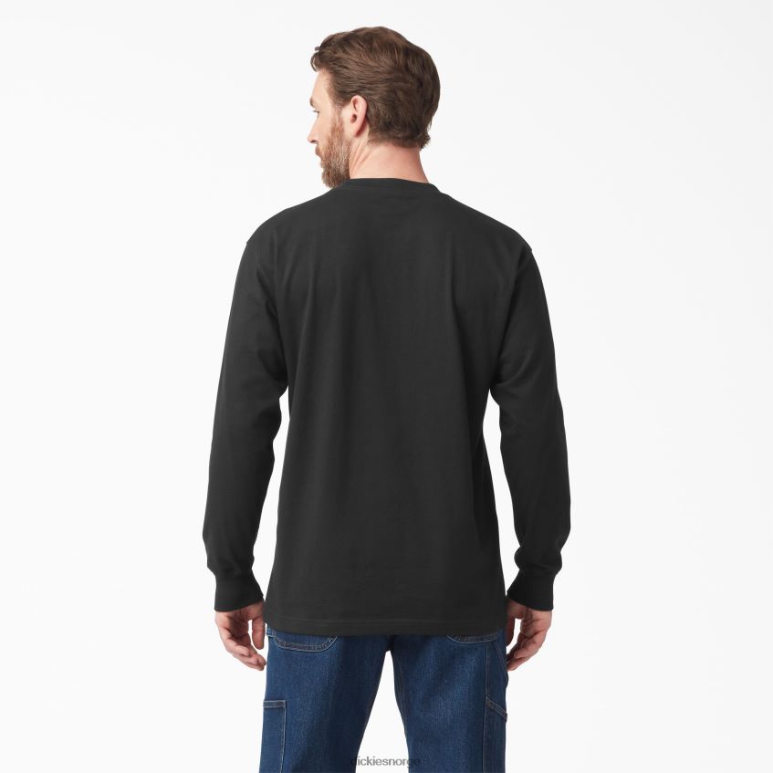Dickies menn trefarget logografisk langermet t-skjorte 4NB6FR829 klær svart (kbk)