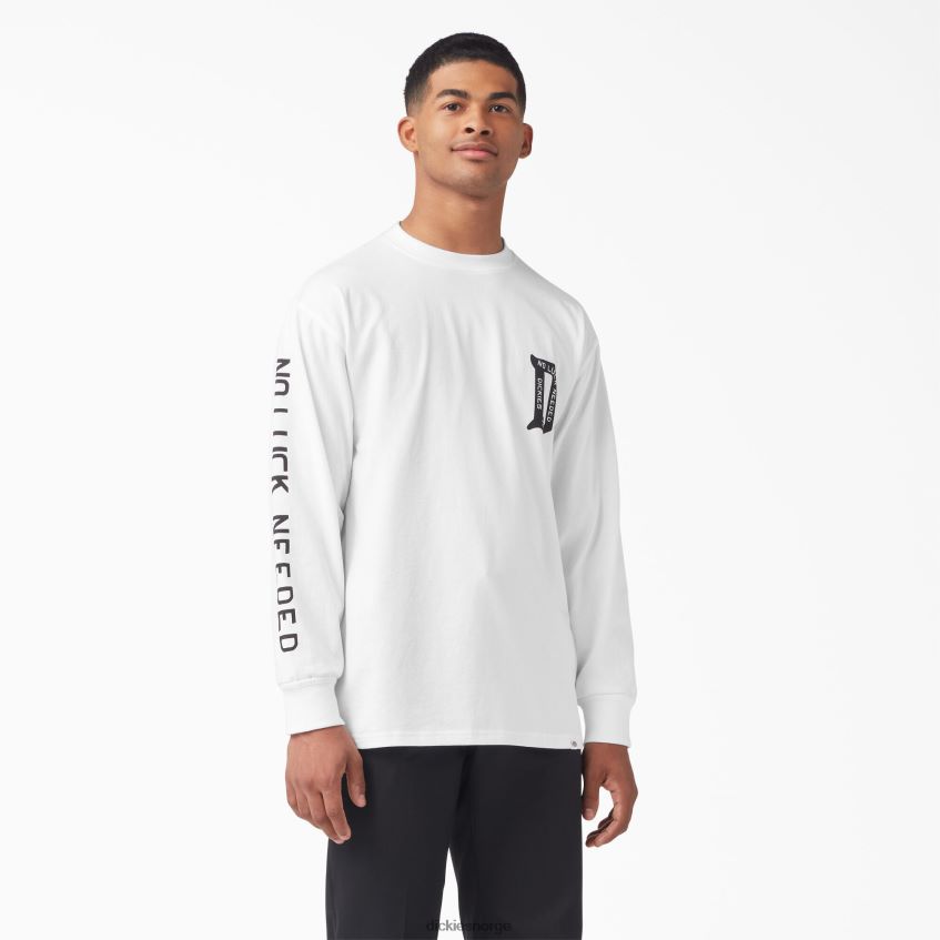 Dickies menn union springs langermet t-skjorte 4NB6FR836 klær hvit (wh)