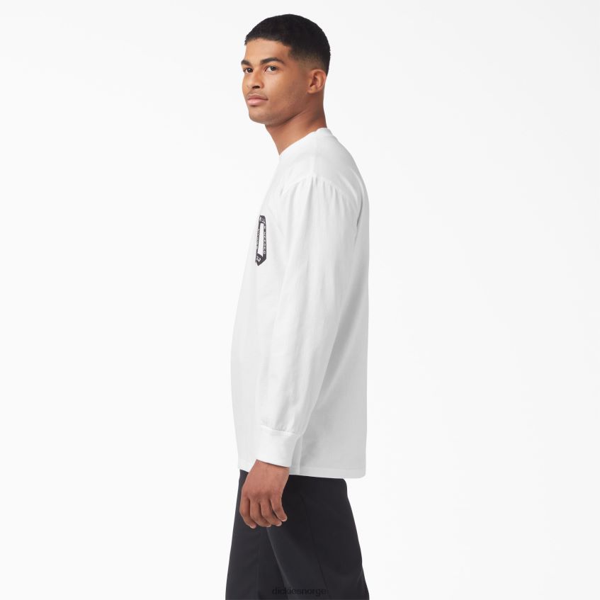Dickies menn union springs langermet t-skjorte 4NB6FR836 klær hvit (wh)