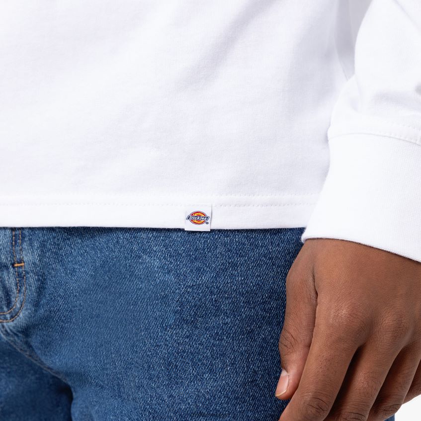 Dickies menn union springs langermet t-skjorte 4NB6FR836 klær hvit (wh)