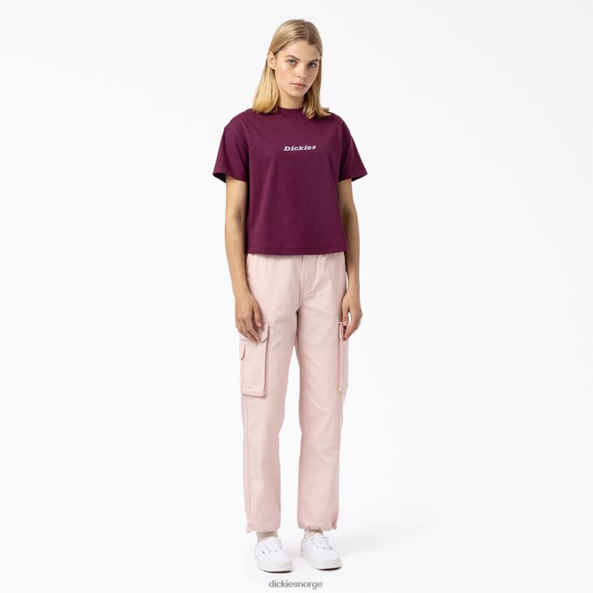 Dickies kvinner Loretto cropped t-skjorte 4NB6FR2178 klær druevin (gw9)