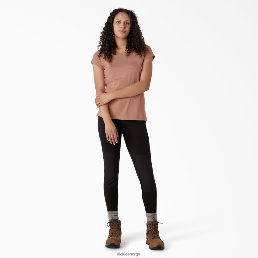 Dickies kvinner avkjølende kortermet t-skjorte 4NB6FR1573 klær kork enkeltfarget lyng (c2k)