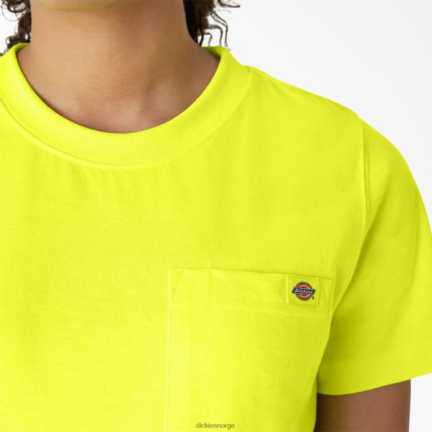 Dickies kvinner kortermet tungvekts t-skjorte 4NB6FR1955 klær knallgul (bwd)