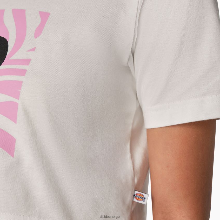 Dickies kvinner sebra grafisk beskåret t-skjorte 4NB6FR2194 klær hvit (wh)