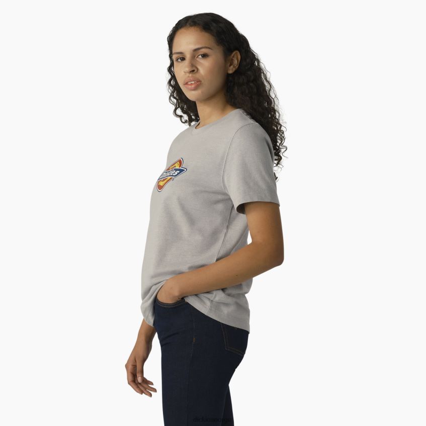 Dickies kvinner tungvekts logo t-skjorte 4NB6FR2107 klær gråmelert (h2)