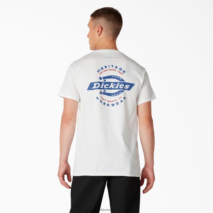 Dickies menn Heritage grafisk t-skjorte 4NB6FR905 klær hvit (wh)
