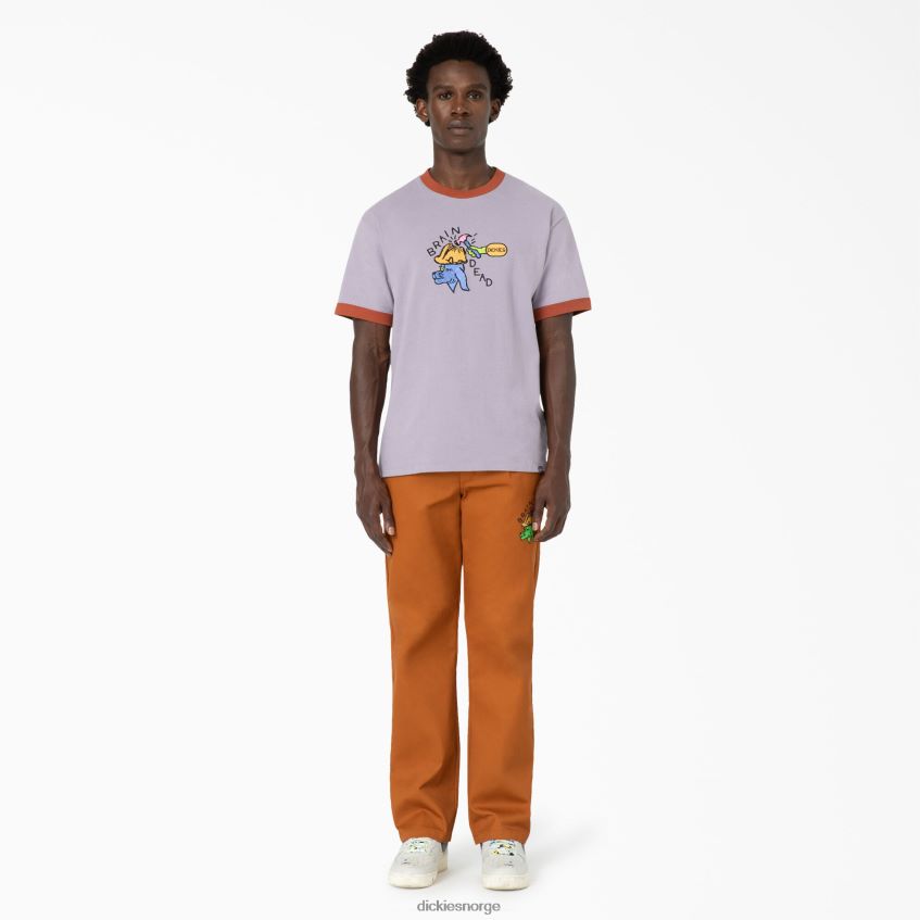 Dickies menn hjernedød brodert t-skjorte 4NB6FR759 klær lilla (pr)