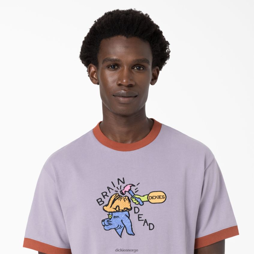 Dickies menn hjernedød brodert t-skjorte 4NB6FR759 klær lilla (pr)