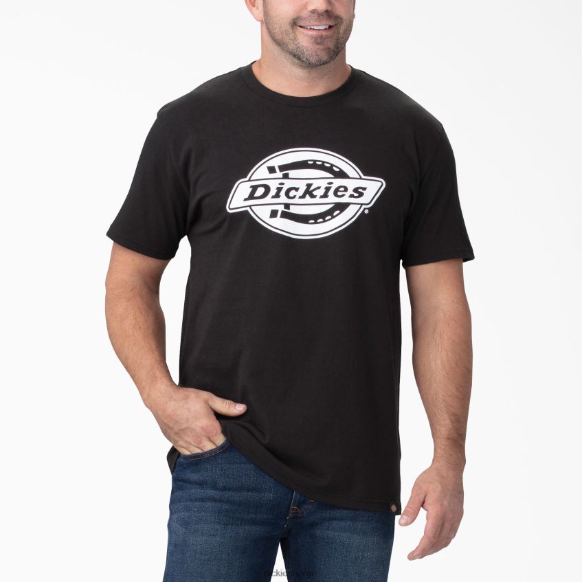 Dickies menn kortermet grafisk t-skjorte med avslappet passform 4NB6FR841 klær svart/hvit (bkwh)