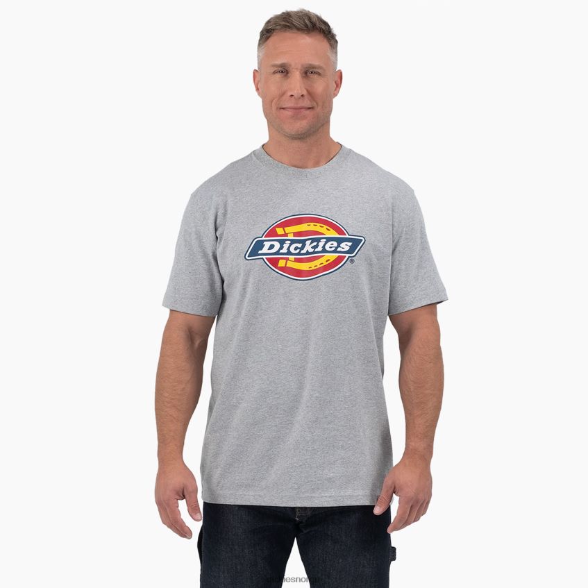 Dickies menn kortermet trefarget grafisk t-skjorte med logo 4NB6FR711 klær gråmelert (hg)