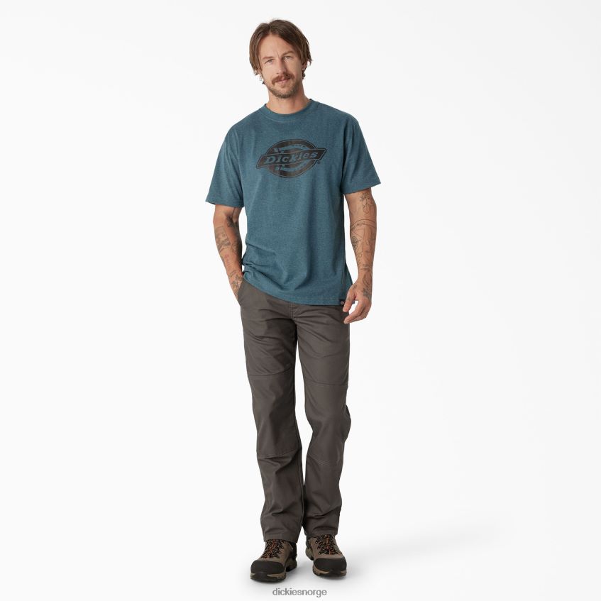 Dickies menn kortermet tungvekts logo t-skjorte 4NB6FR737 klær baltisk blå (knopp)