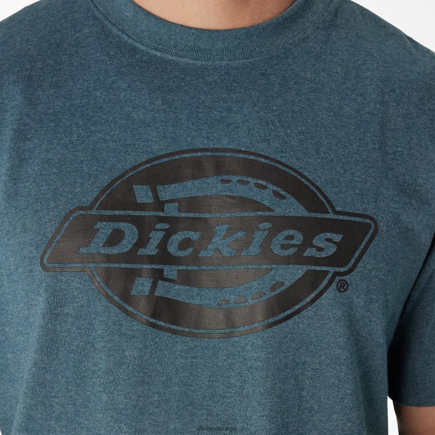 Dickies menn kortermet tungvekts logo t-skjorte 4NB6FR737 klær baltisk blå (knopp)