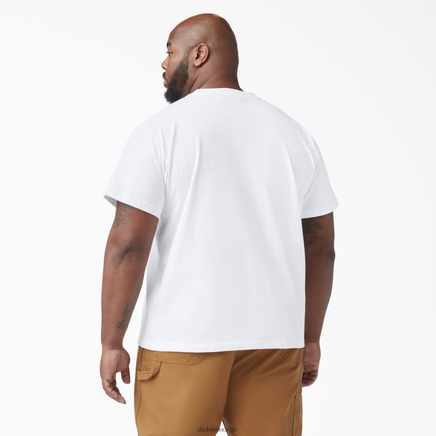 Dickies menn kortermet tungvekts t-skjorte 4NB6FR523 klær hvit (wh)