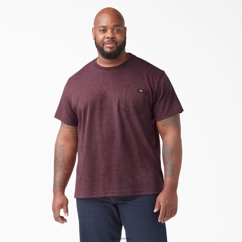 Dickies menn kortermet tungvektslyng t-skjorte 4NB6FR526 klær burgunder (byd)