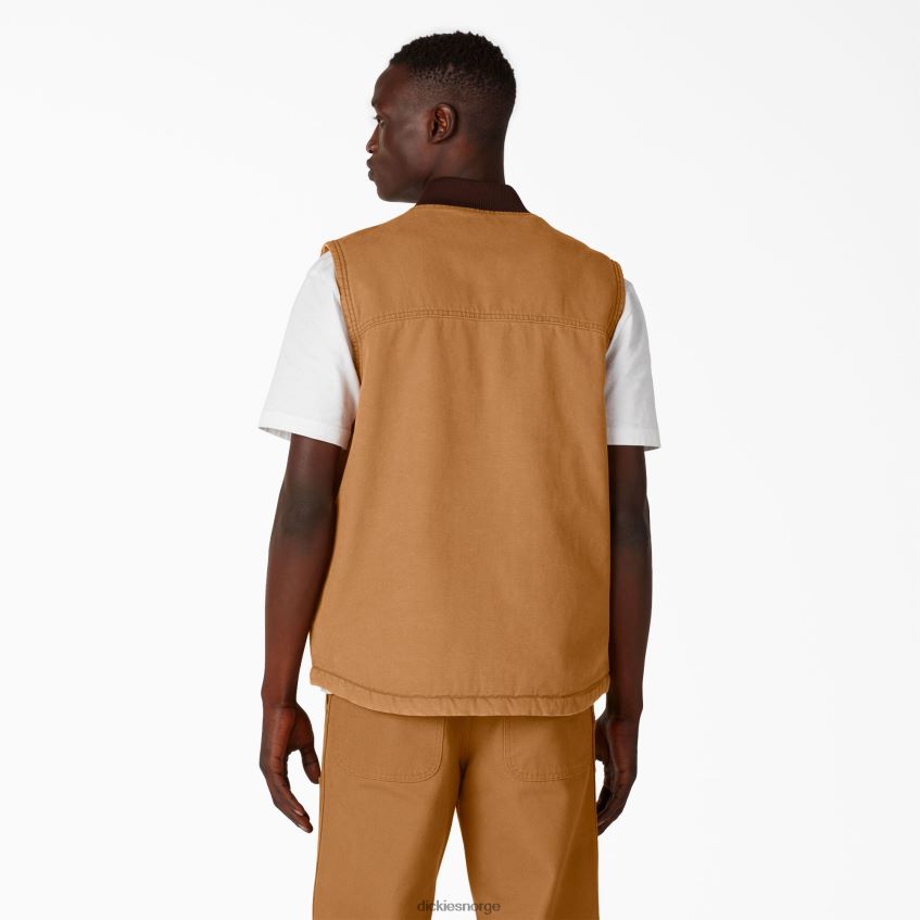 Dickies menn steinvasket and med høy luv fleecefôret vest 4NB6FR1032 klær steinvasket brunand (sbd)