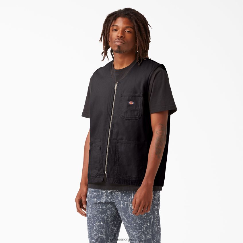 Dickies menn steinvasket andesnekkervest 4NB6FR1055 klær steinvasket svart (sbk)