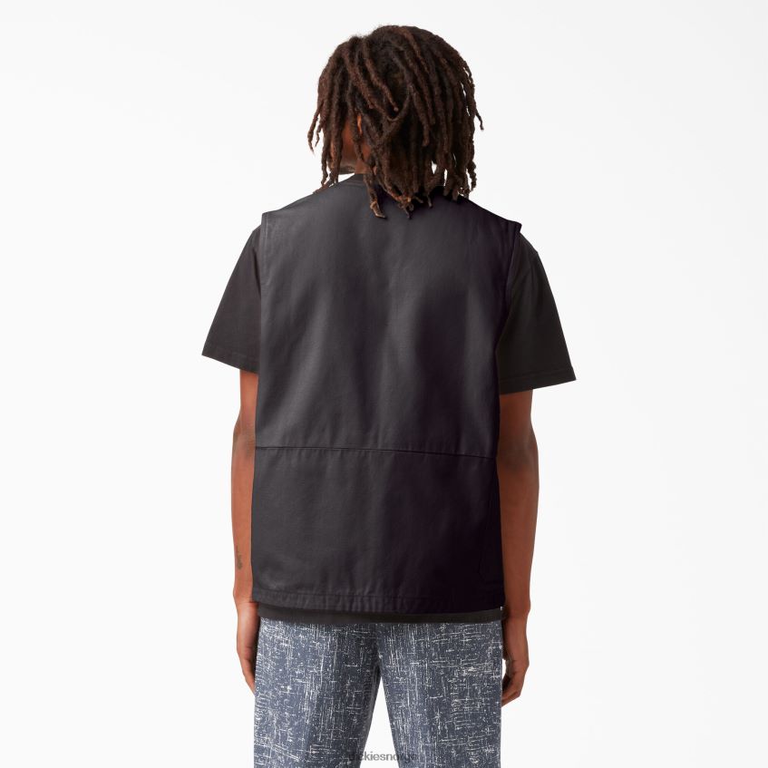 Dickies menn steinvasket andesnekkervest 4NB6FR1055 klær steinvasket svart (sbk)