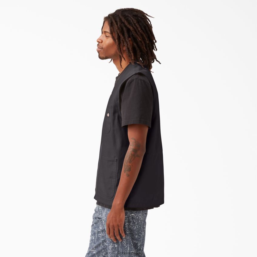 Dickies menn steinvasket andesnekkervest 4NB6FR1055 klær steinvasket svart (sbk)