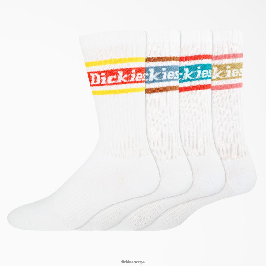 Dickies unisex rugby stripe sokker 4-pakning 4NB6FR2797 tilbehør hvit/fjærstripe (wsn)
